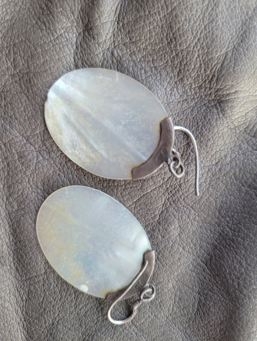 Shell & Silver Earrings - Picture 2 of 2